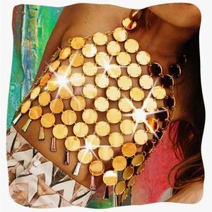 NWOT Gold Sequin Body Chain